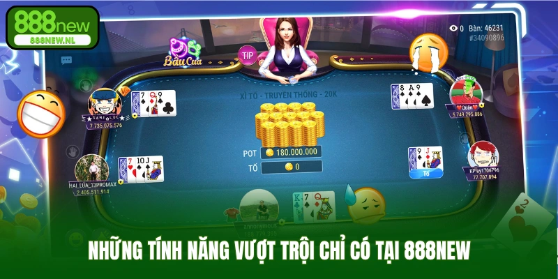 Những tính năng vượt trội chỉ có tại 888new